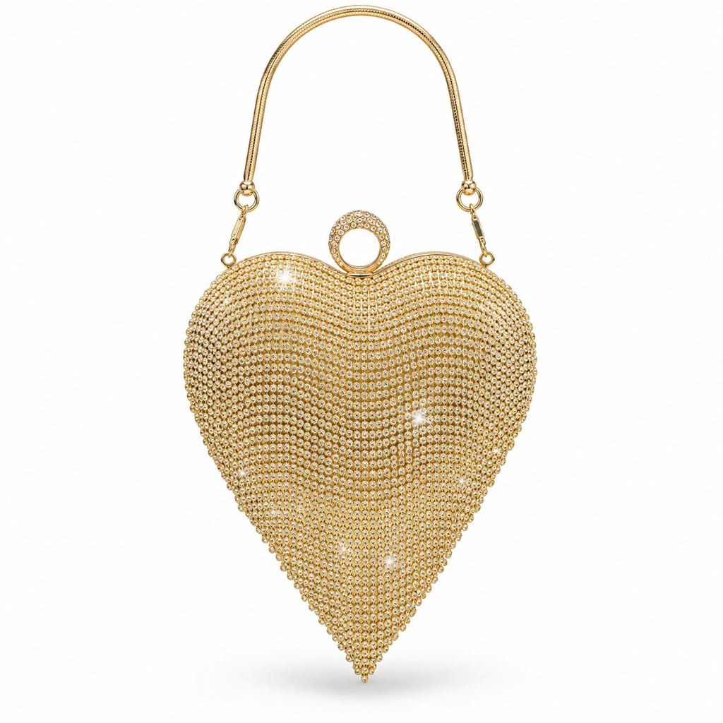 Luxe Heart Sparkle Clutch