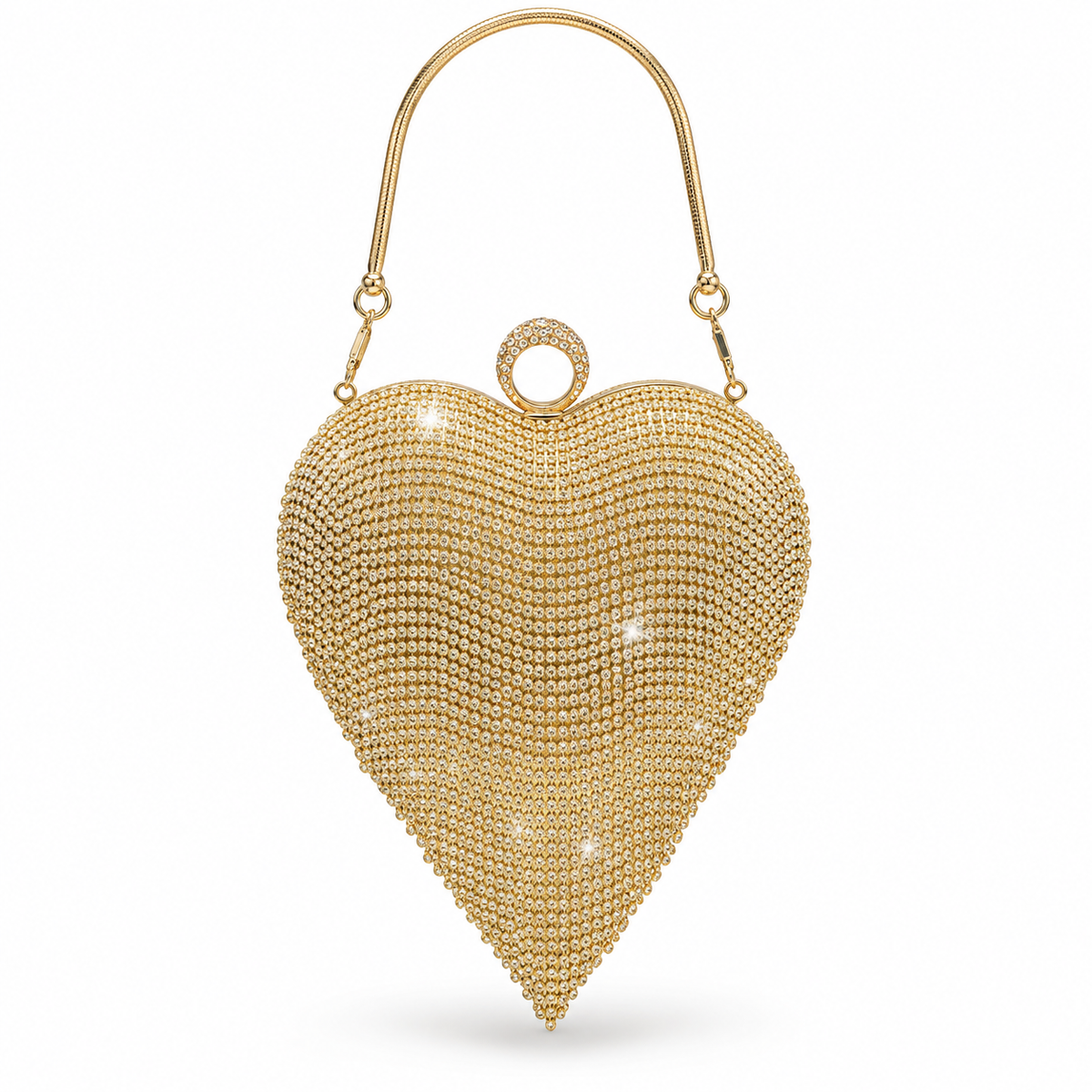 Luxe Heart Sparkle Clutch