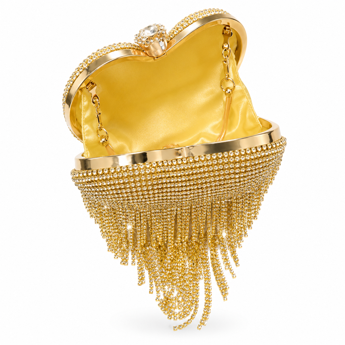 Luxe Heart Sparkle Clutch