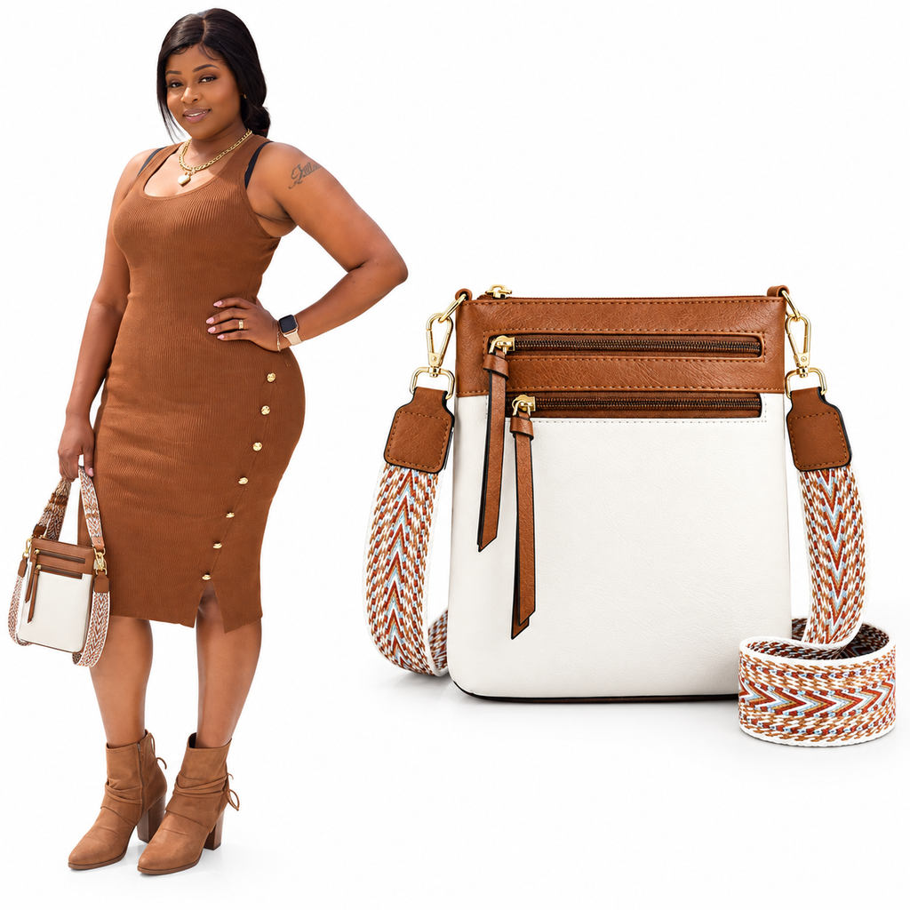 Mini White Fashion Backpack Purse – Adjustable Straps & Top Handles
